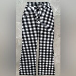 New Free People Pants Size XS Black White Crop Flare Mid Rise Cotton Blend